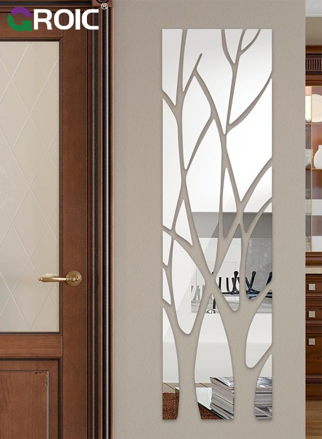 GROIC Mirror Stickers, 135×37CM, Acrylic 3D Tree Decorative Mirrors Stickers, Removable Wall Art Decals for Home Living Room Entryway Bathroom Dormitory Decorations, Self Adhesive Mirror Wall Stickers - Image 3